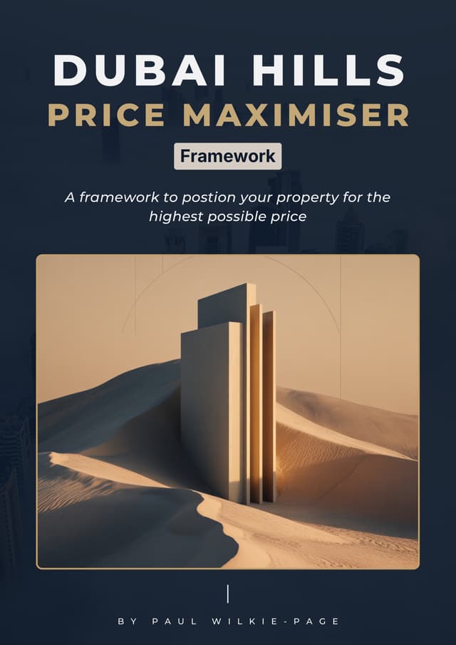 Cover of the Dubai Hills Price Maximiser report